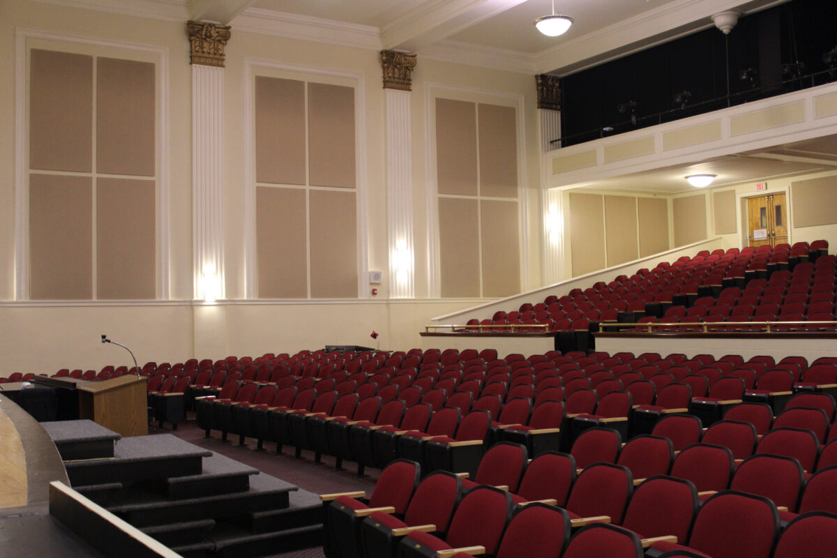 acoustic treatment for echo in auditorium