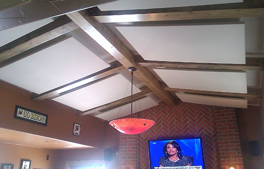 acoustic ceiling clouds for soundproofing a bar