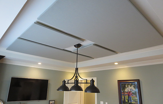 sound panels ceiling mounted for soundproofing a loud conference room