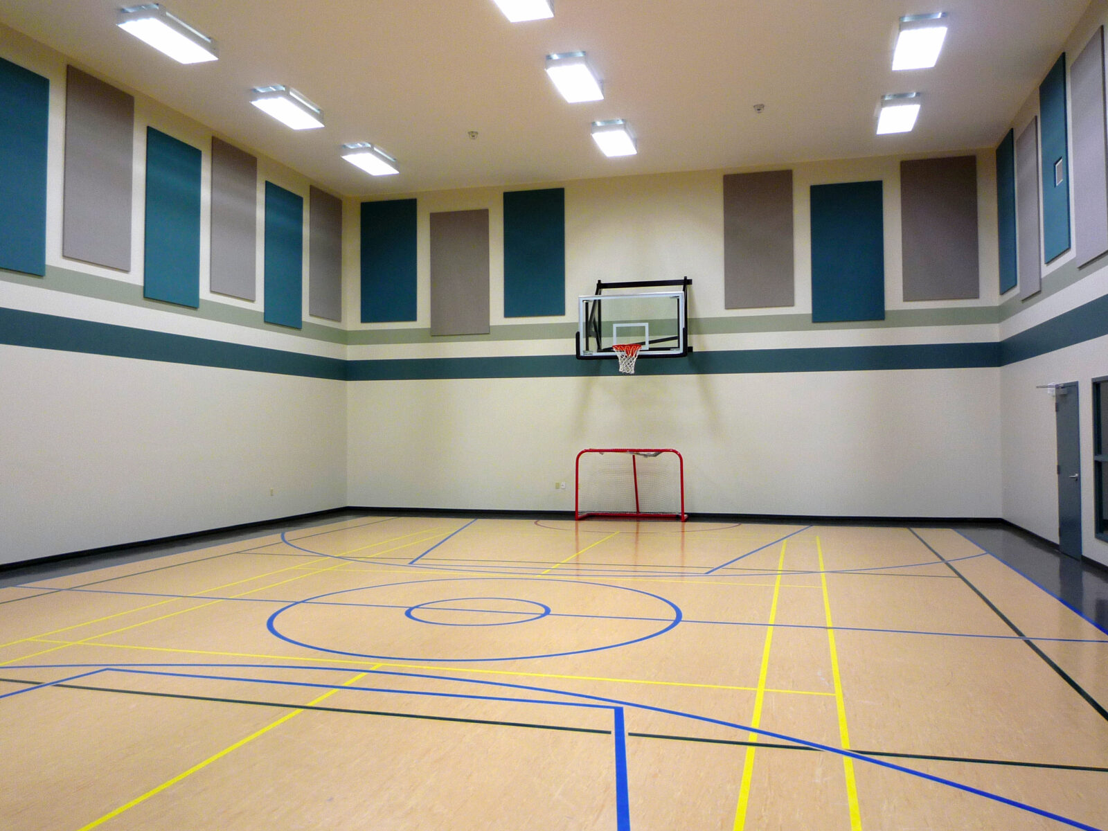 Sound panels on gym walls lower noise levels