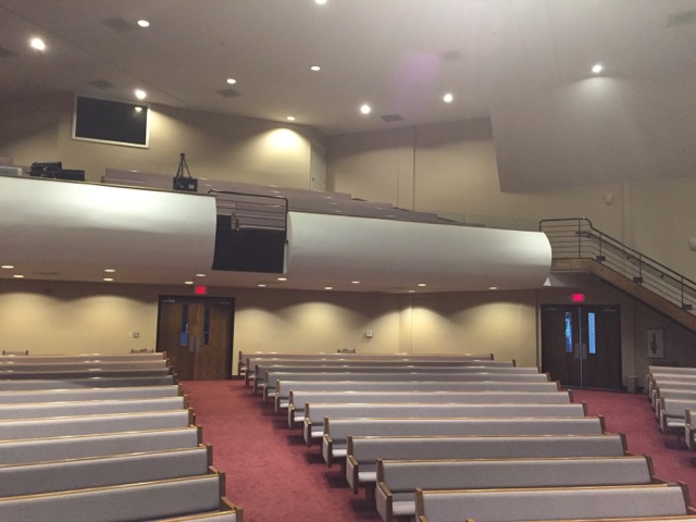 sound panels control reverberations in a church sanctuary