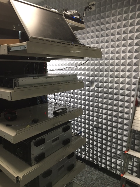noise reduction panels and pyramid acoustic foam panels to reduce sound from computer rack
