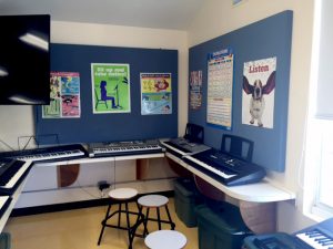 bulletin boards that serve as sound panels to control classroom noise