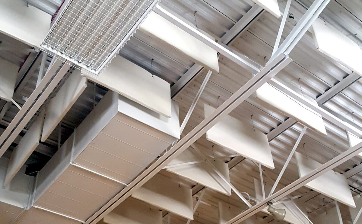 White Sound Baffles in Ceiling Soundproofing