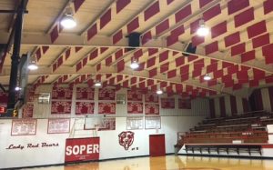 Acoustic Sound Baffle Suspended from Ceiling for Gym Soundproofing