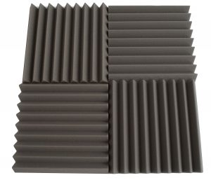 linear wedge acoustic foam panels capture echoes