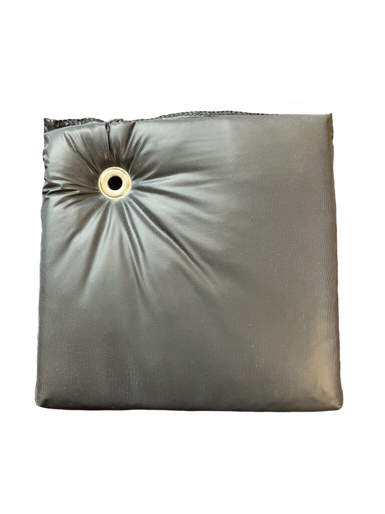 Black acoustic VET Baffle with stainless steel mounting grommets