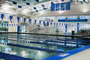 aquatic center with soundproofing acoustic baffles