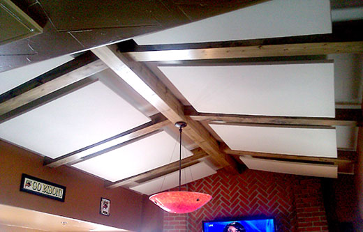 acoustic ceiling clouds for soundproofing a room