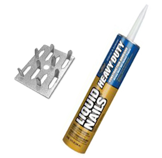 impaling clips and adhesive for install sound panels